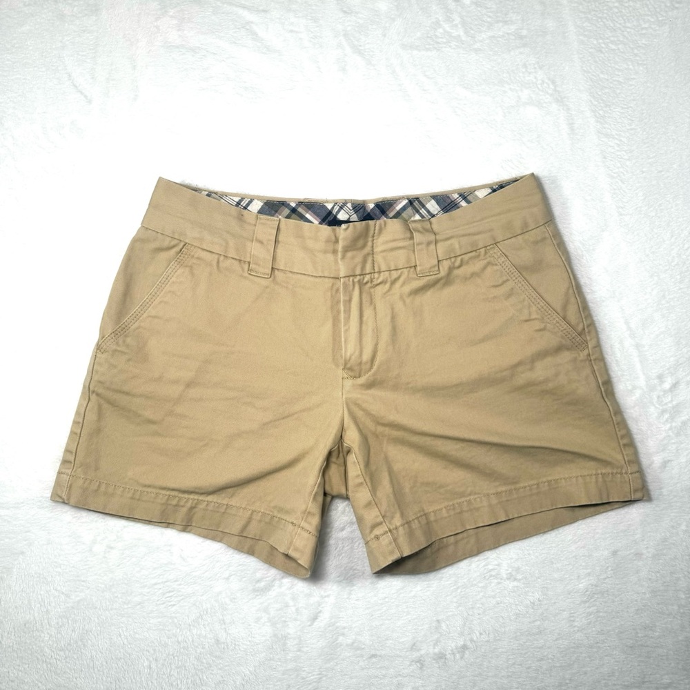 Tommy Hilfiger Khaki Shorts Womens Size‎ 2 Chinos Tan Flat Front Dress Chino